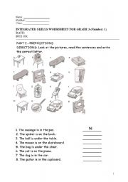 INTEGRATED SKILLS WORKSHEET FOR GRADE 3 (Number: 1)