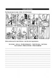 English Worksheet: Toms Routine