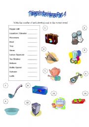 English Worksheet: Things in the home -Part 1