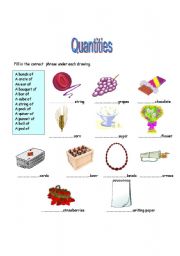 English Worksheet: Food Quantity