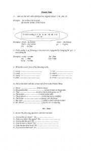 Present tense, wh questions, do-does worksheet