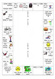 English Worksheet: Game board