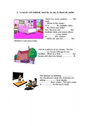 English Worksheet: prepositions of place