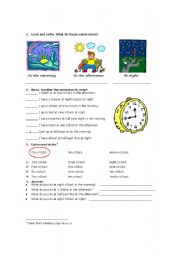 English Worksheet: Parts of the day