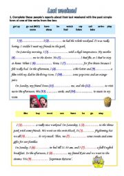 English Worksheet: LAST WEEKEND