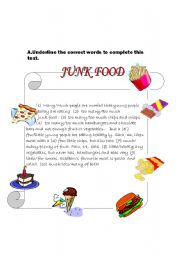 English Worksheet: Junk Food