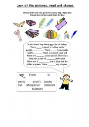 English Worksheet: read, look and complete