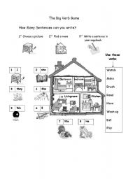 The house and verbs game