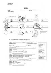 English Worksheet: REVIEW COLORS, NUMBERS, SCHOOL SUBJECTS, TIME, FAMILY TREE