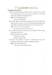 English worksheet: The Passive Voice