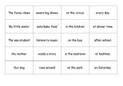 English Worksheet: Build A Sentence Game