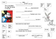 English Worksheet: greetings