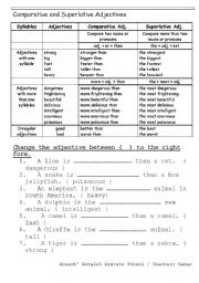 English Worksheet: comparative and superlative adjectives