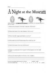 English Worksheet: A Night at the Museum - Movie Reading Comprehension