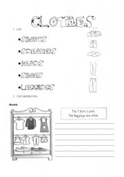 English Worksheet: Clothes Exercise