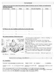 English Worksheet: Food and Health