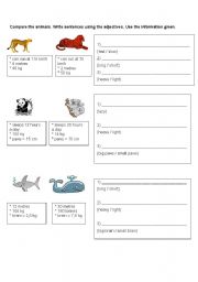 English Worksheet: Compare the Animals