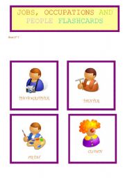 English Worksheet: FLASHCARDS sheet n 3 people, jobs and occupations 
