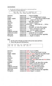 English Worksheet: Occupations
