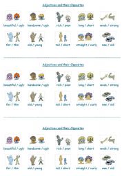 Adjectives and their opposites