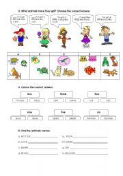 English Worksheet: Revision Test Animals - part 2