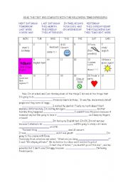 English Worksheet: Time expressions