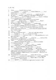 English Worksheet: Articles