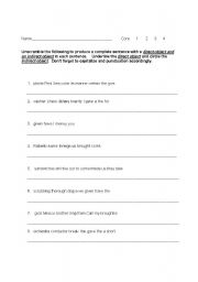 Direct and Indirect Object Scramble