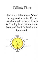 English Worksheet: Telling Time