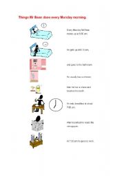 English Worksheet: MR BEANS DAILY ROUTINE