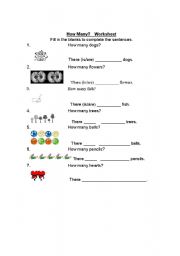 English worksheet: How Many?