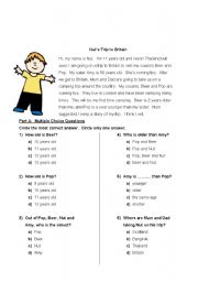 English Worksheet: Reading Test: Ages 10-12