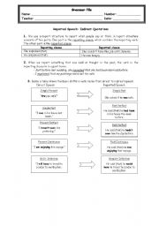 English Worksheet: Reported Speech