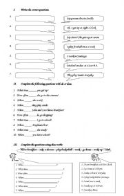 English Worksheet: simple present worksheet