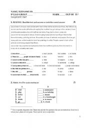 English Worksheet: DIAGNOSTIC TEST