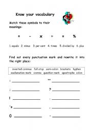 English Worksheet: punctuation marks