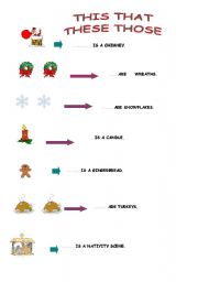 English Worksheet: Christmas demonstratives 2