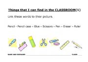 English Worksheet: Things that I can find in the Classroom(1)