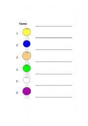 English worksheet: colours