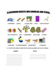 English worksheet: classroom 