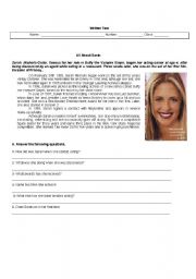 English Worksheet: Sara Michelle Gellar- reading comprehension