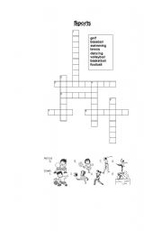 English Worksheet: Sports crossword