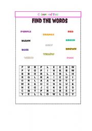 Colours Wordsearch