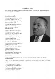 English Worksheet: Martin Luther King