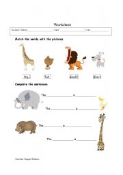 English worksheet: Animals_Adjectives