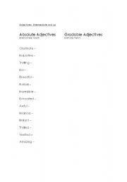 English Worksheet: Absolut - Gradable Adjectives