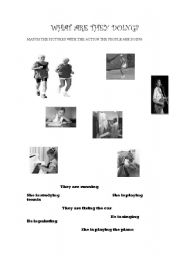English Worksheet: What are they doing?
