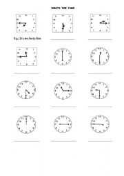 English Worksheet: What is the time?
