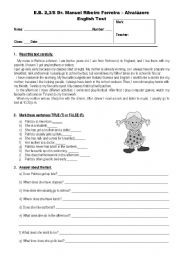 English Worksheet: daily routine