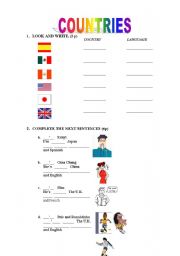 English worksheet: COUNTRIES